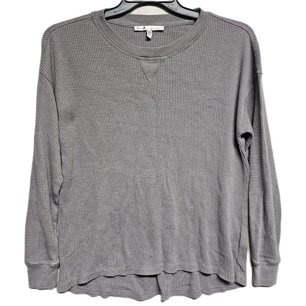 Gray size small long sleeve waffle knit shirt